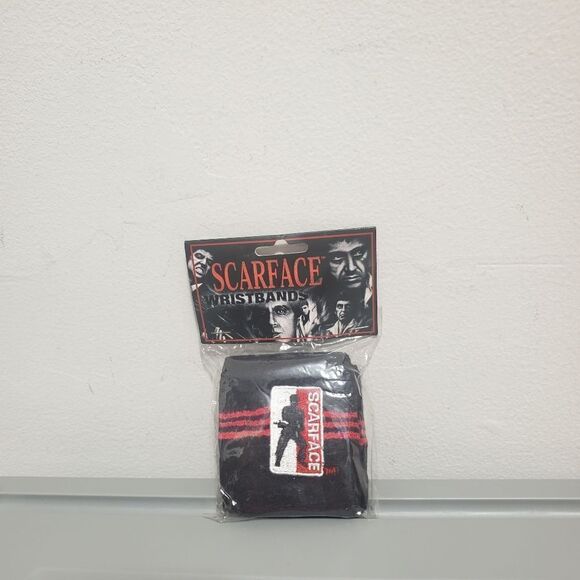 Scarface Movie Mens Come with 2 Wrist Sweat Band .Black/Red Vintage 2003 NWT - Picture 3 of 4